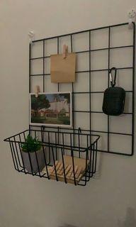 Iron Basket Desktop Storage Shelf Wall Hanging Home Multi-function Kitchen Bathroom Storage