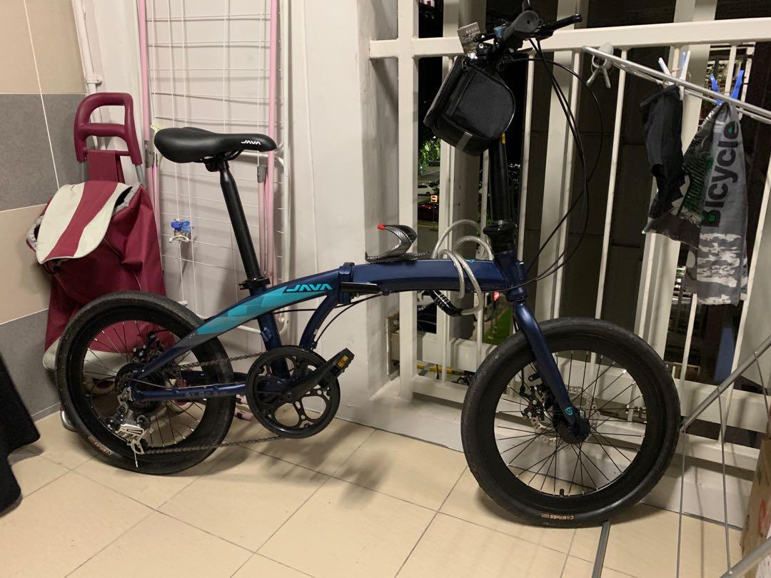 Java Foldable Bicycle (Category: Bicycles) located in Singapore. Submitted by yasar6c4u (Listing ID 1115862415, Image 1). Description: Java Foldable Bicycle Shimano Group set Bag not included Quite New Foldable Bicycle Comes with water bottle holder Rarely used .