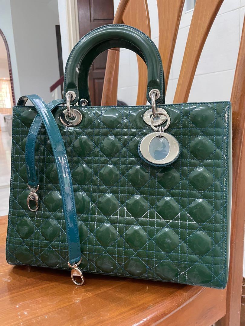 Lady dior shop large patent leather