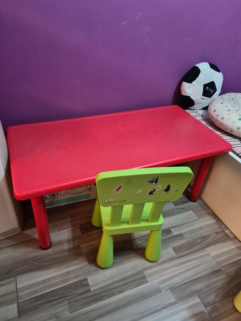 Long children s table red