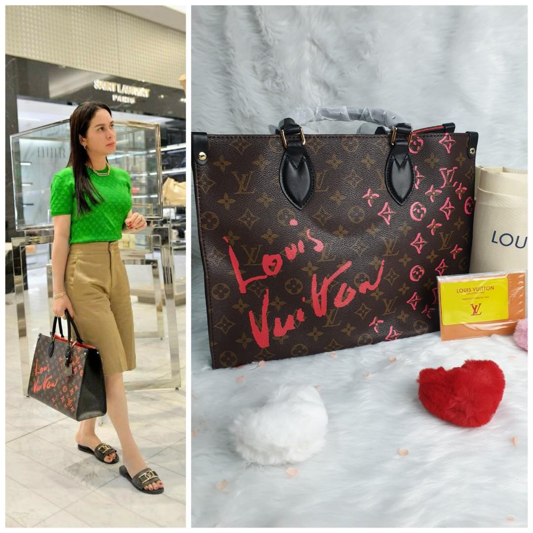 Louis Vuitton OnTheGo GM Monogram Tote Bag Lipstick Graffiti, Luxury, Bags  & Wallets on Carousell