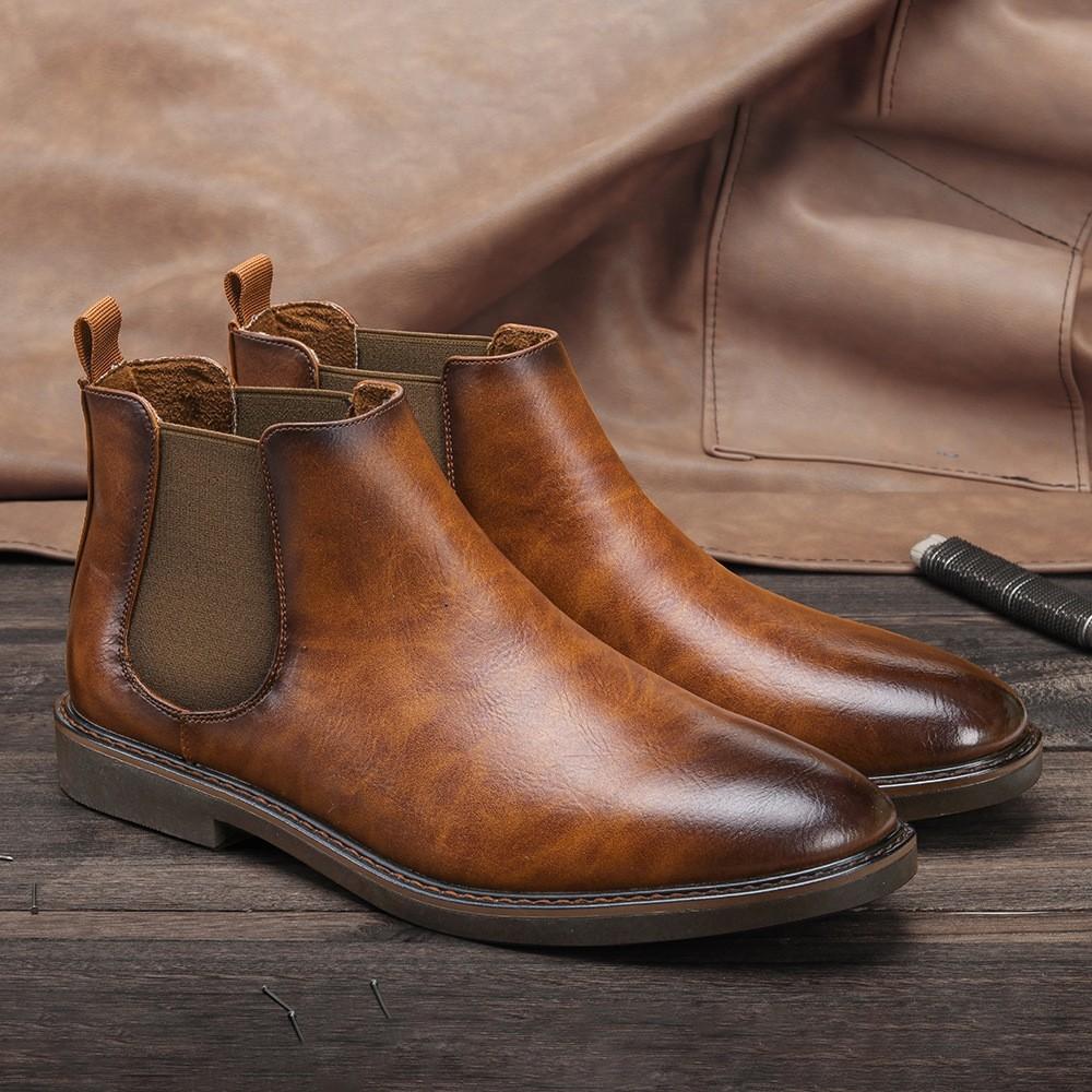 Mens boots tan leather store