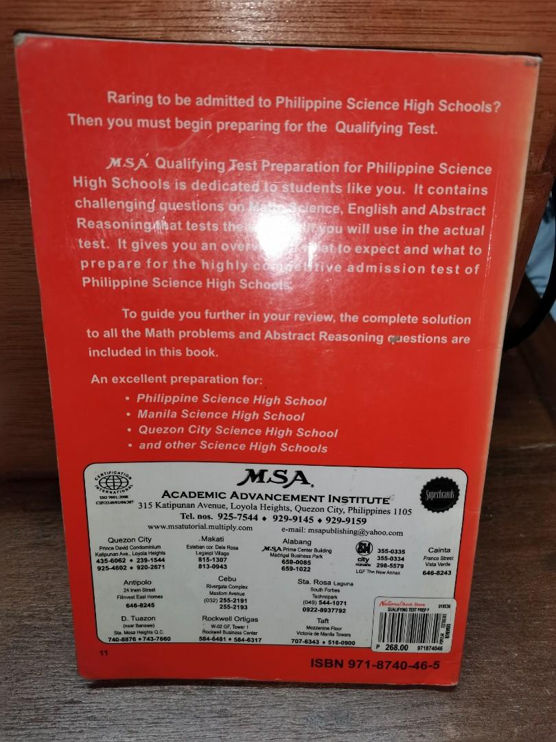 MSA Science High School Reviewer w/ detailed solutions, Hobbies & Toys