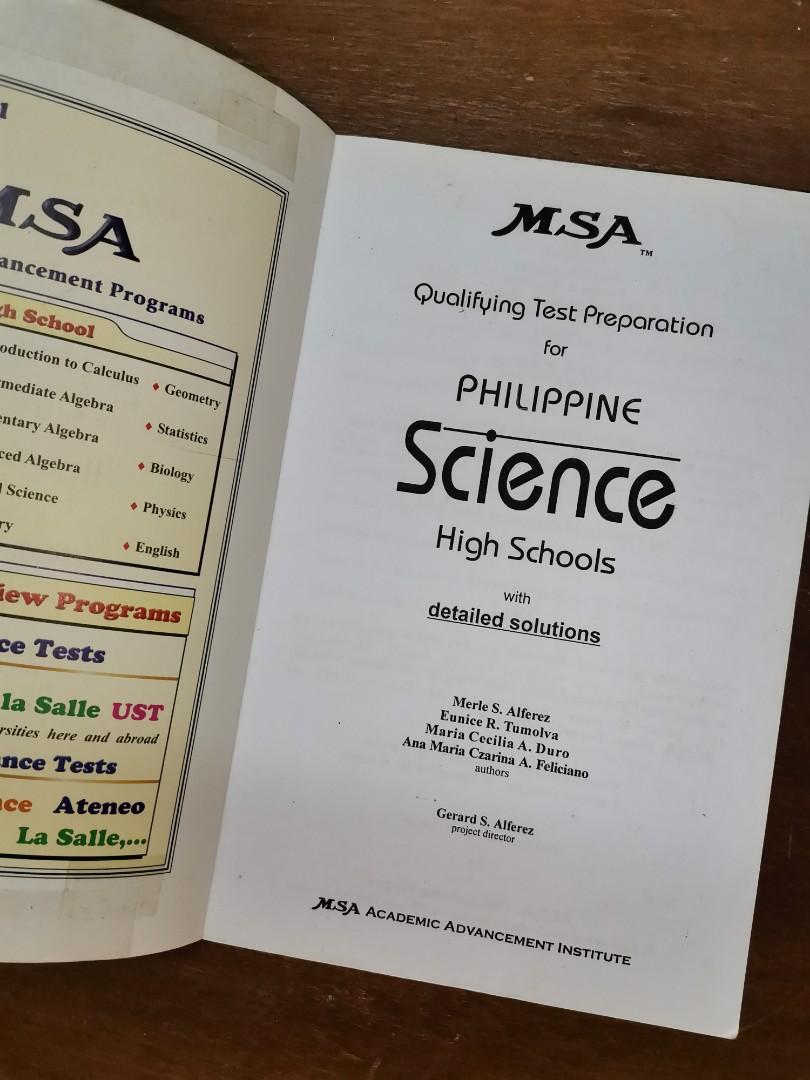 MSA Science High School Reviewer w/ detailed solutions, Hobbies & Toys