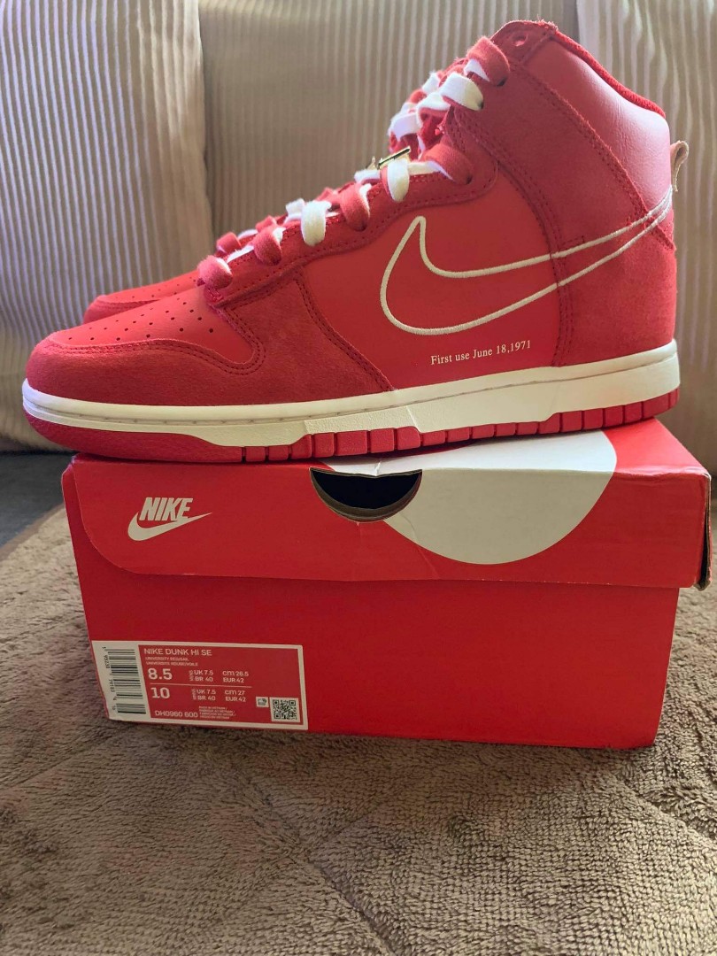 Nike Dunk High University Red First Use June 18 1971 Men s Fashion