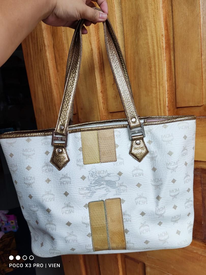 Mcm tote bag white new arrivals