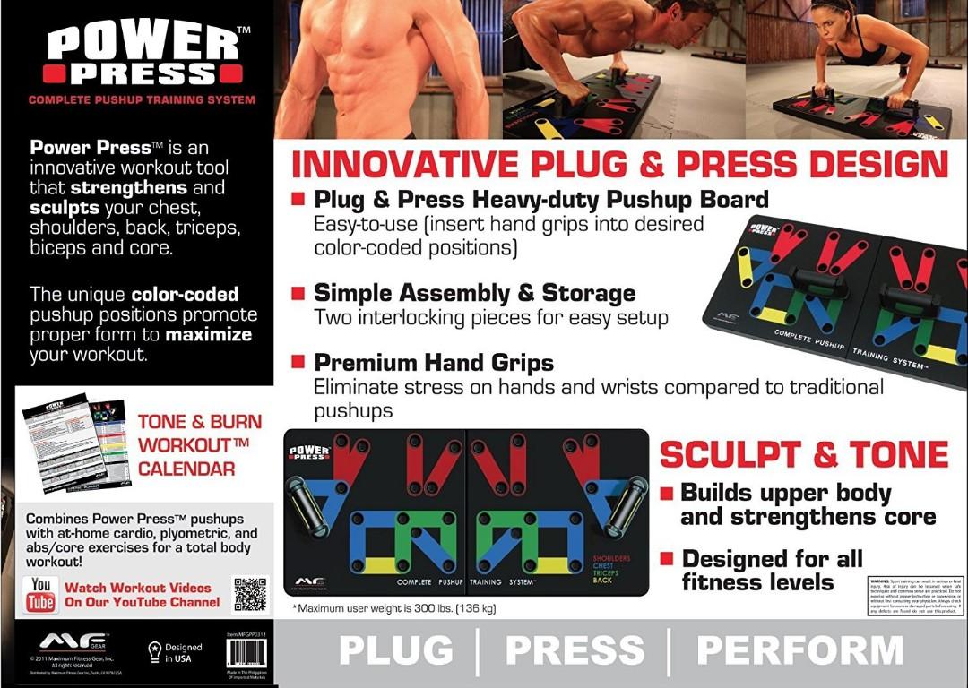 Corepower Press ORIGINAL Power Press Complete PushUp Training System, Sports Equipment ...