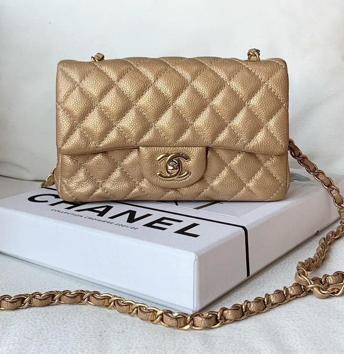 ❗SALE!!! AUTH.CHANEL CLASSIC MINI REC GOLD CAVIAR GHW, Luxury, Bags &  Wallets on Carousell