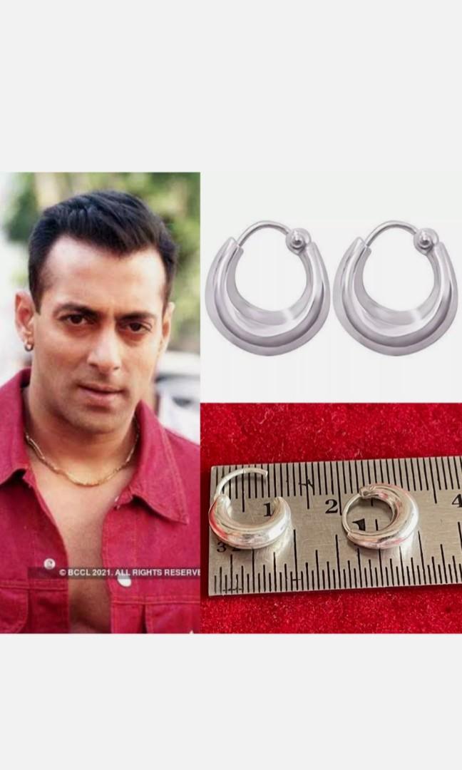 Buy Vama Fashions Mens Jewellery Kaju Bali Salman Khan Bollywood Style  Silver Hoop Earrings for Men Boys Man Unisex kan Bali Ear Rings for Mens at  Amazon.in