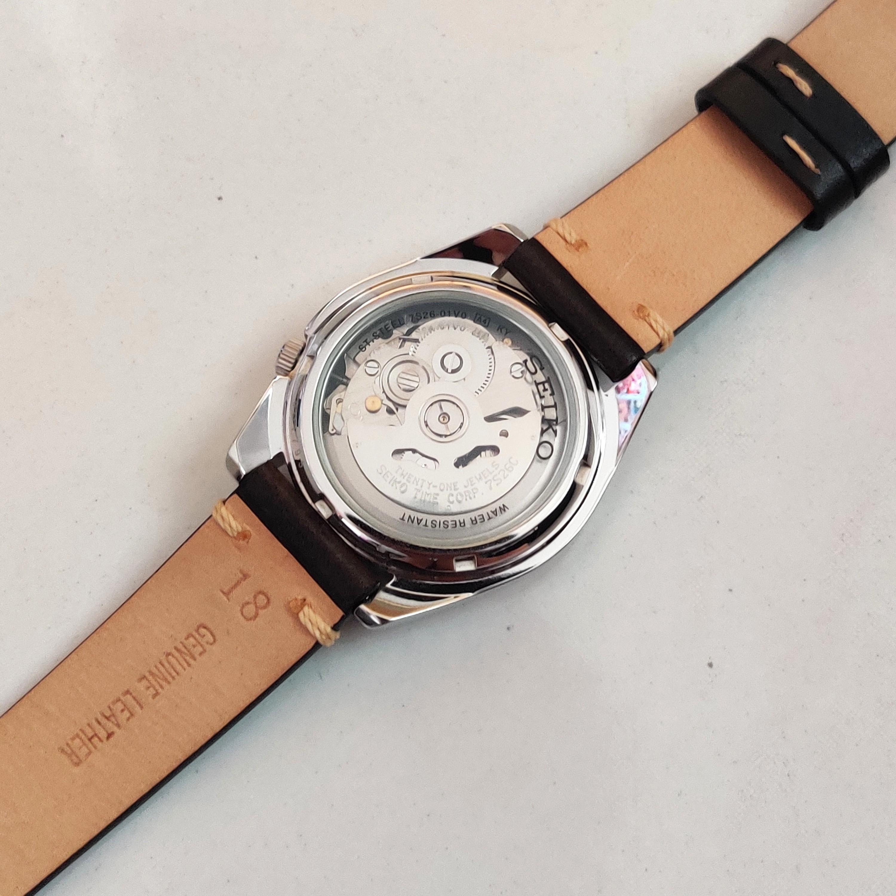 Seiko snkl45 leather 2025 strap