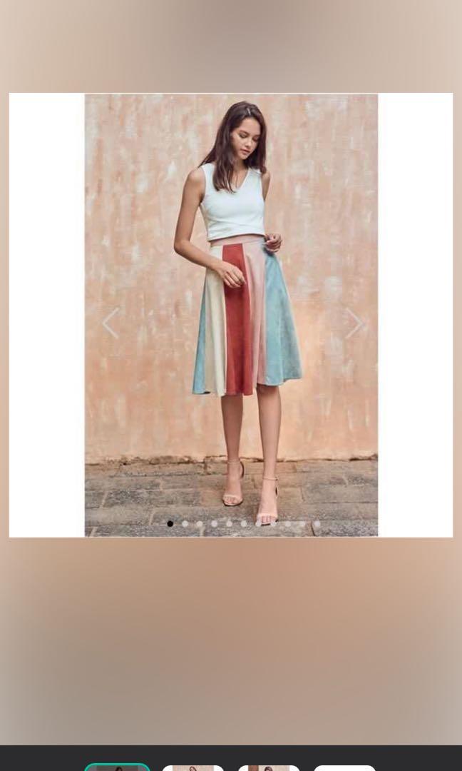 Pink suede midi skirt hotsell