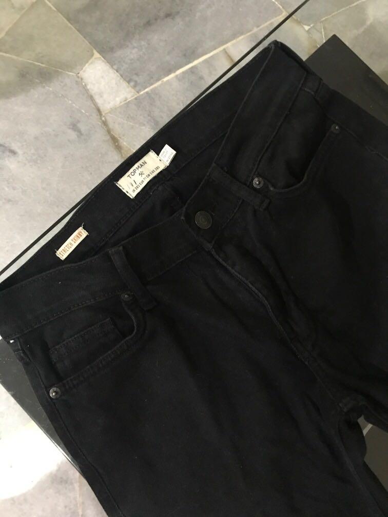 Topman black stretch skinny jeans cheap