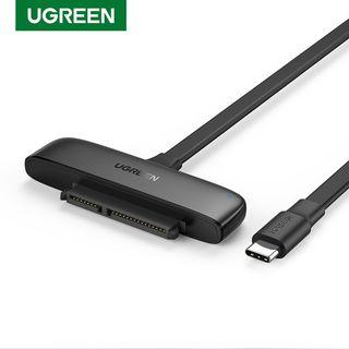 [with Freebie] UGREEN SATA to USB C Type C  Adapter Cable For 2.5" SSD and HDD Hard Drive 5Gbps SATA III UASP Thunderbolt 3 Compatible with Samsung Seagate WD Hitachi Toshiba MacBook Pro/Air, XPS 13 15, ThinkPad X1