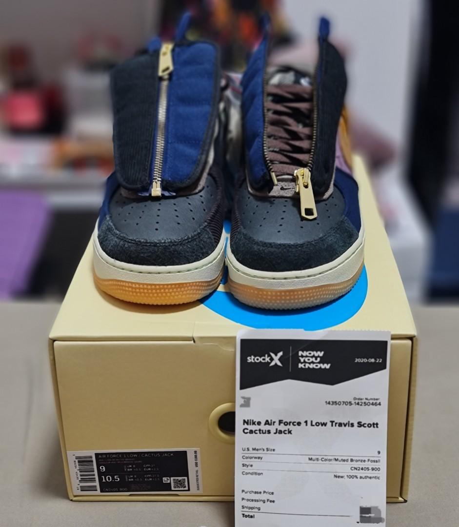 US 9 Nike Air Force 1 Low Travis Scott Cactus Jack