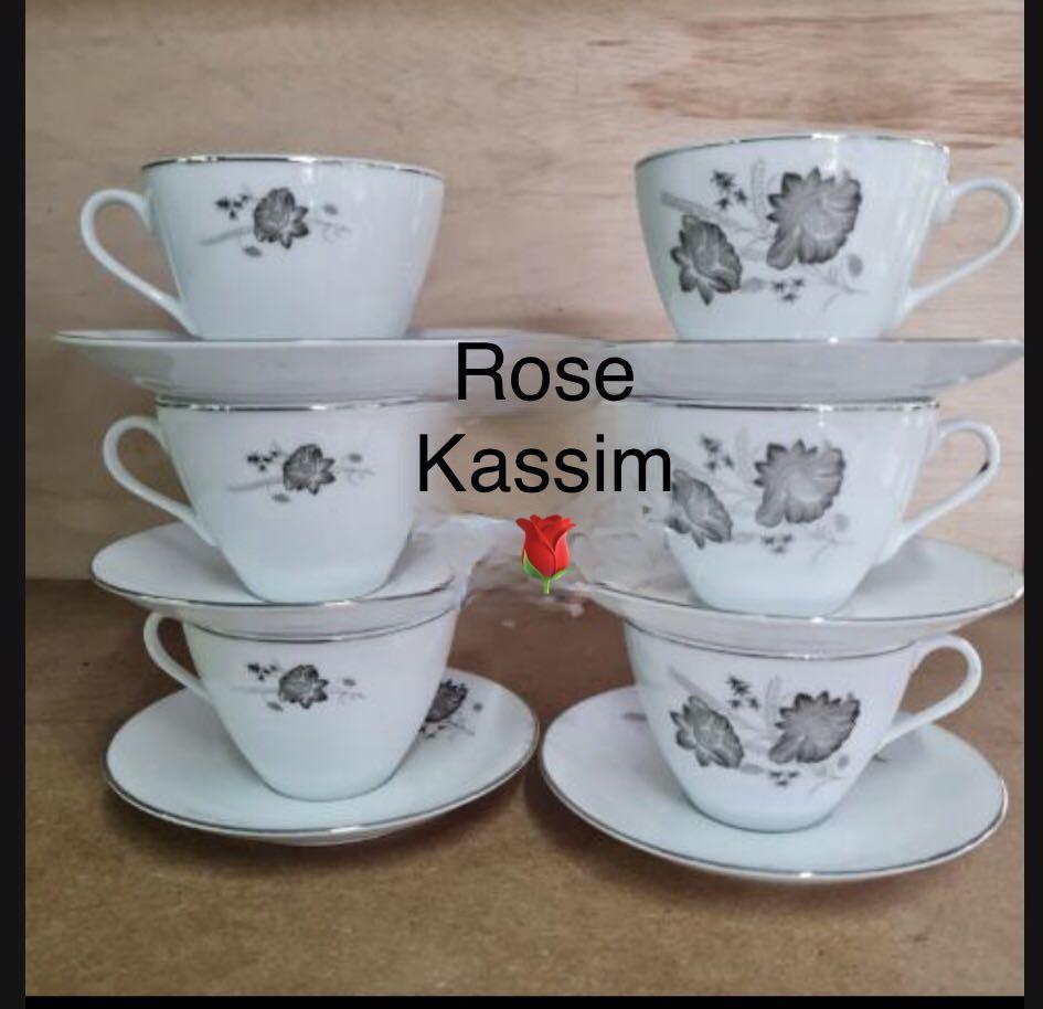 Vintage Cawan Dan Alas Piring Bunga Padi Antiques Vintage Collectibles On Carousell