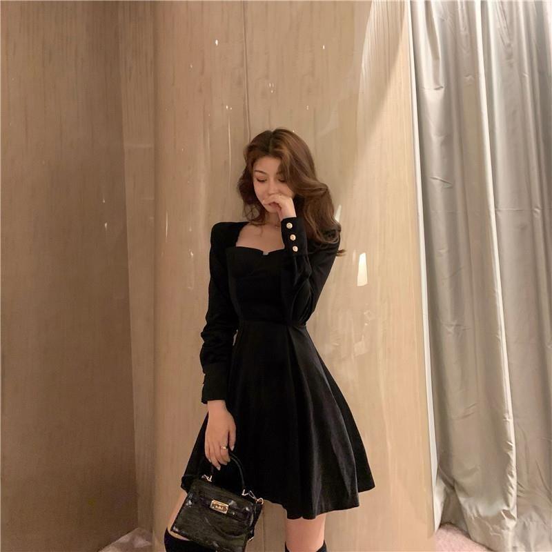 Square neck new arrivals vintage dress