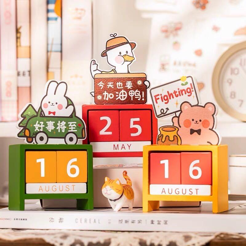 Wood craft calendar desktop gift pack, Hobbies &amp; Toys, Stationery ...