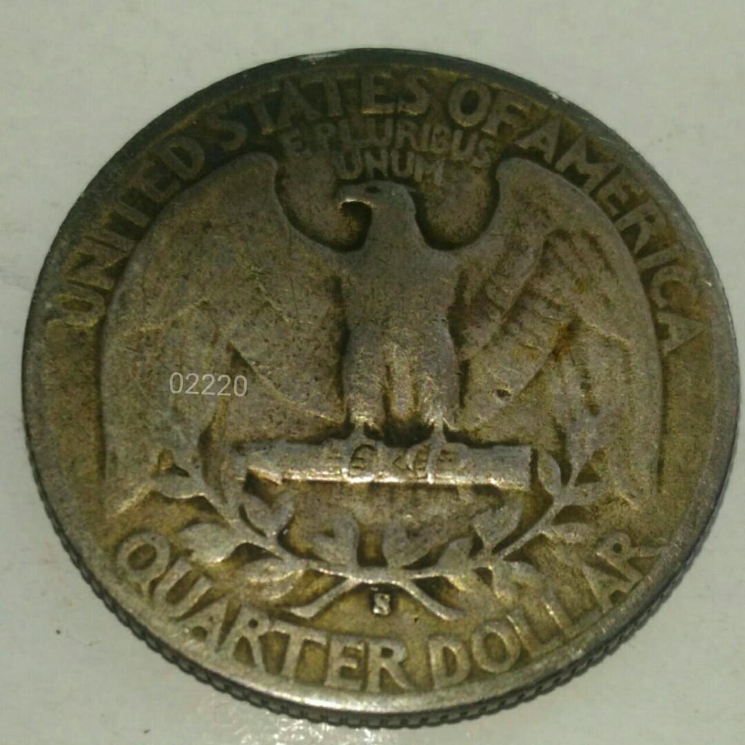 1943美國25美分銀幣，美國25美分硬幣，美國銀幣，銀幣，收藏錢幣，錢幣，幣，紀念幣~1943年美國25美分硬幣