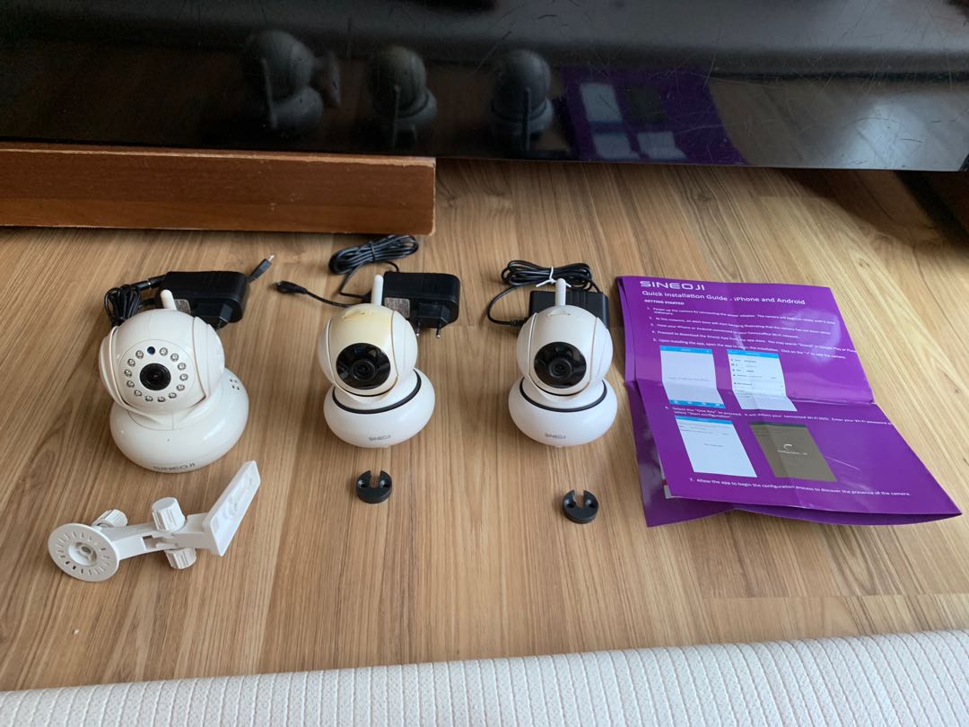 3 x Sineoji PTZ CCTV w motion detection night detection 2 way
