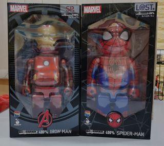 400% Marvel Kuji bearbrick
Ironman + Spiderman