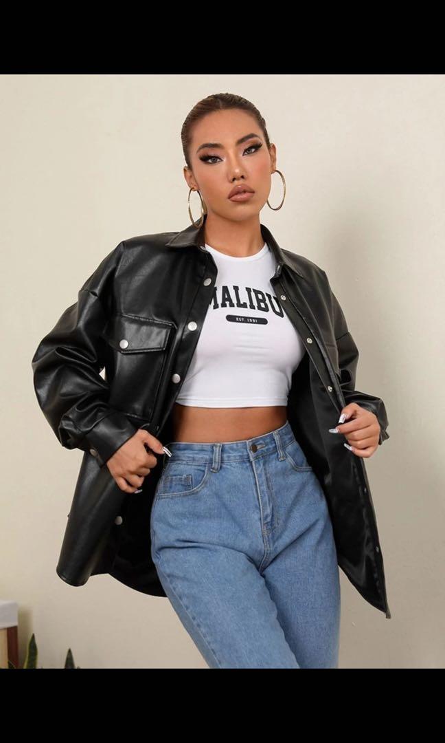 Brand new leather jacket shein Women s Fashion Coats Jackets
