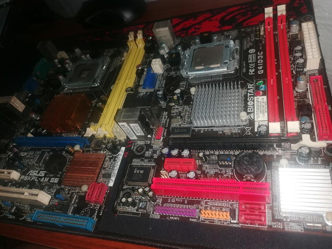 Bundle Motherboard + Free intel Pentium E5700 Processor (Category: Desktops) located in Pasay City. Submitted by iNerfed30K (Listing ID 1115879471, Image 1). Description: Bawas kalat sa apartment, MOTHERBOARD x2 BIOSTAR G41D3C ASUS P5KPL-AM SE PROCESSOR x1 Intel E5700 Pentium Feel free to message for concerns and questions.
