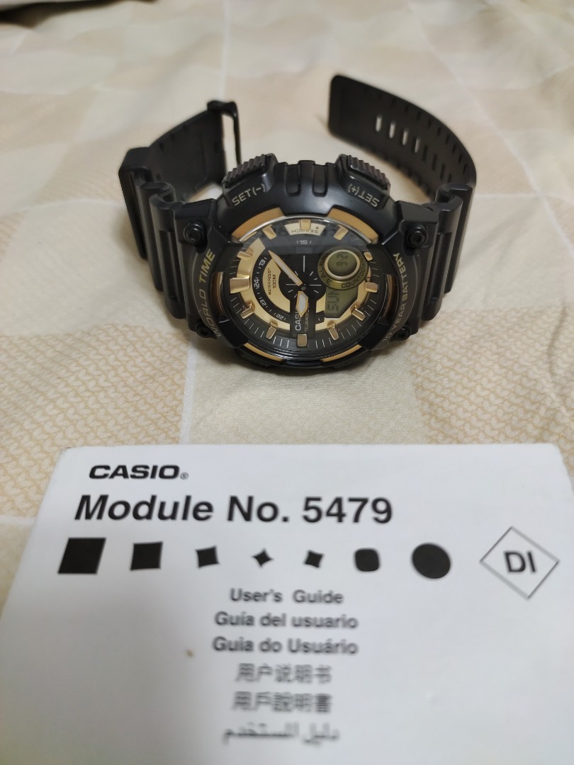 casio men's 10 year battery world time watch