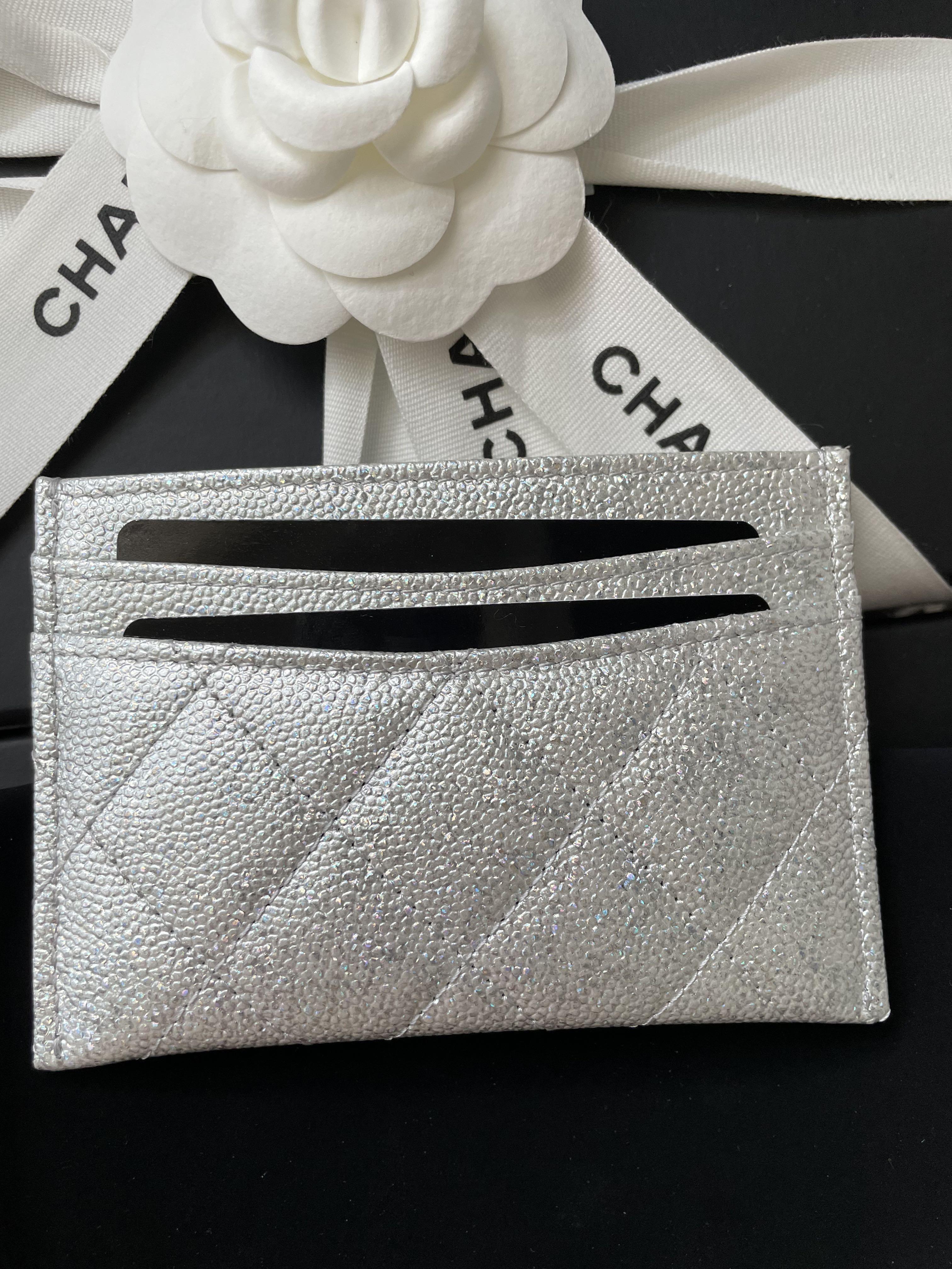 Chanel Silver Lambskin Classic Flap Card Holder Q6A3EO1IVB000  WGACA