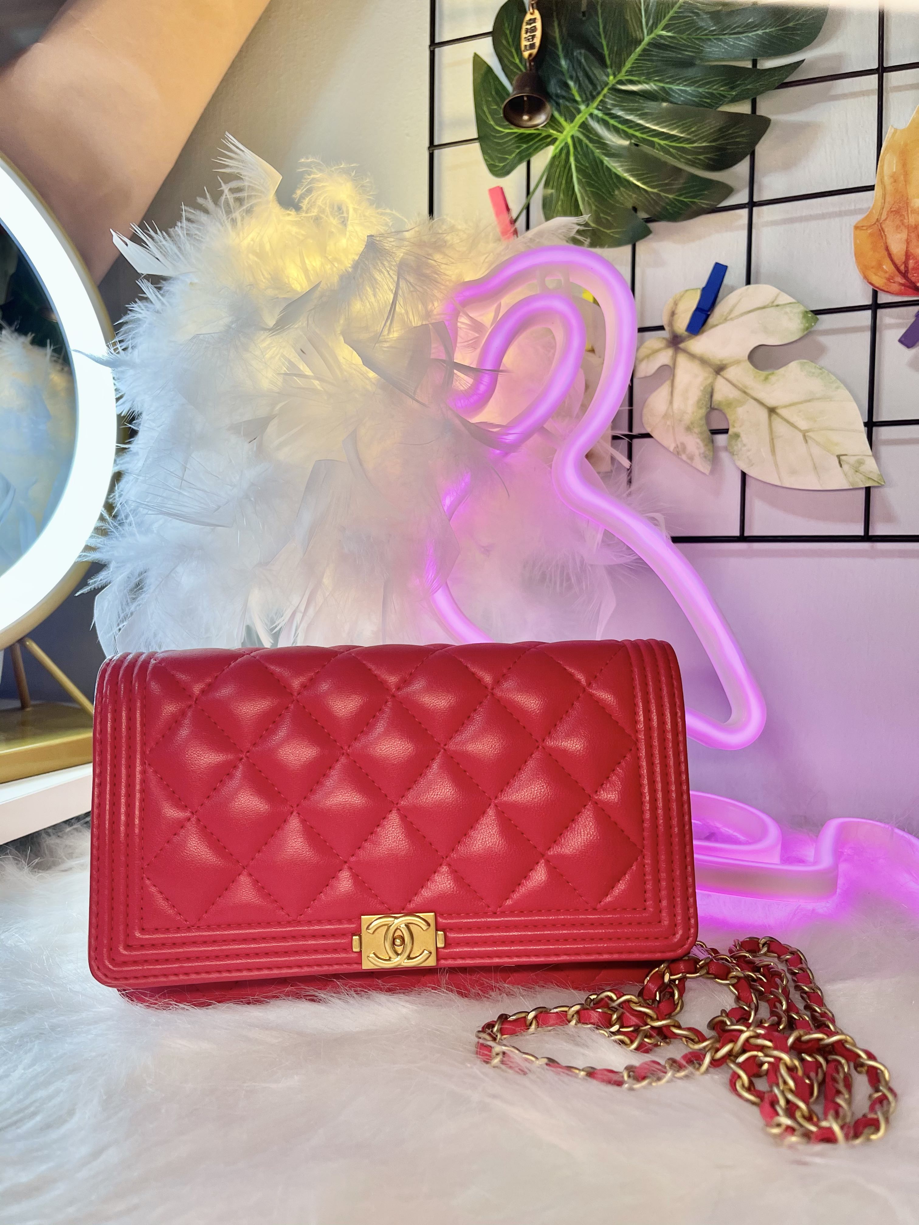 Chanel Boy wallet on Chain Hot Pink Luxury Bags Wallets on