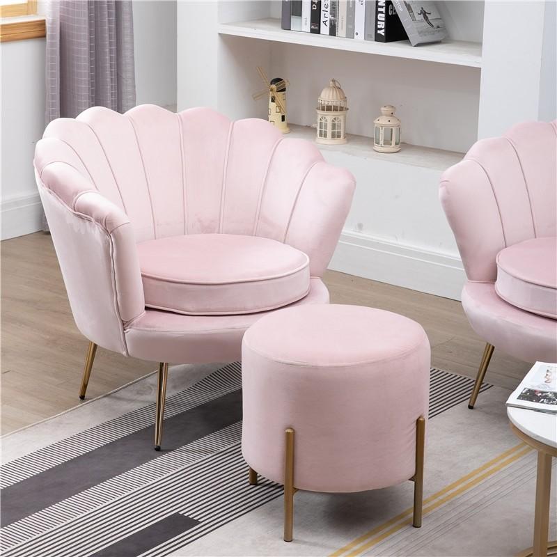 Clam shell chair stool in pink