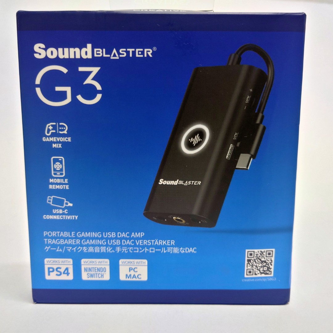 Creative Sound Blaster G3 external DAC & AMP soundcard (USBC & USBA