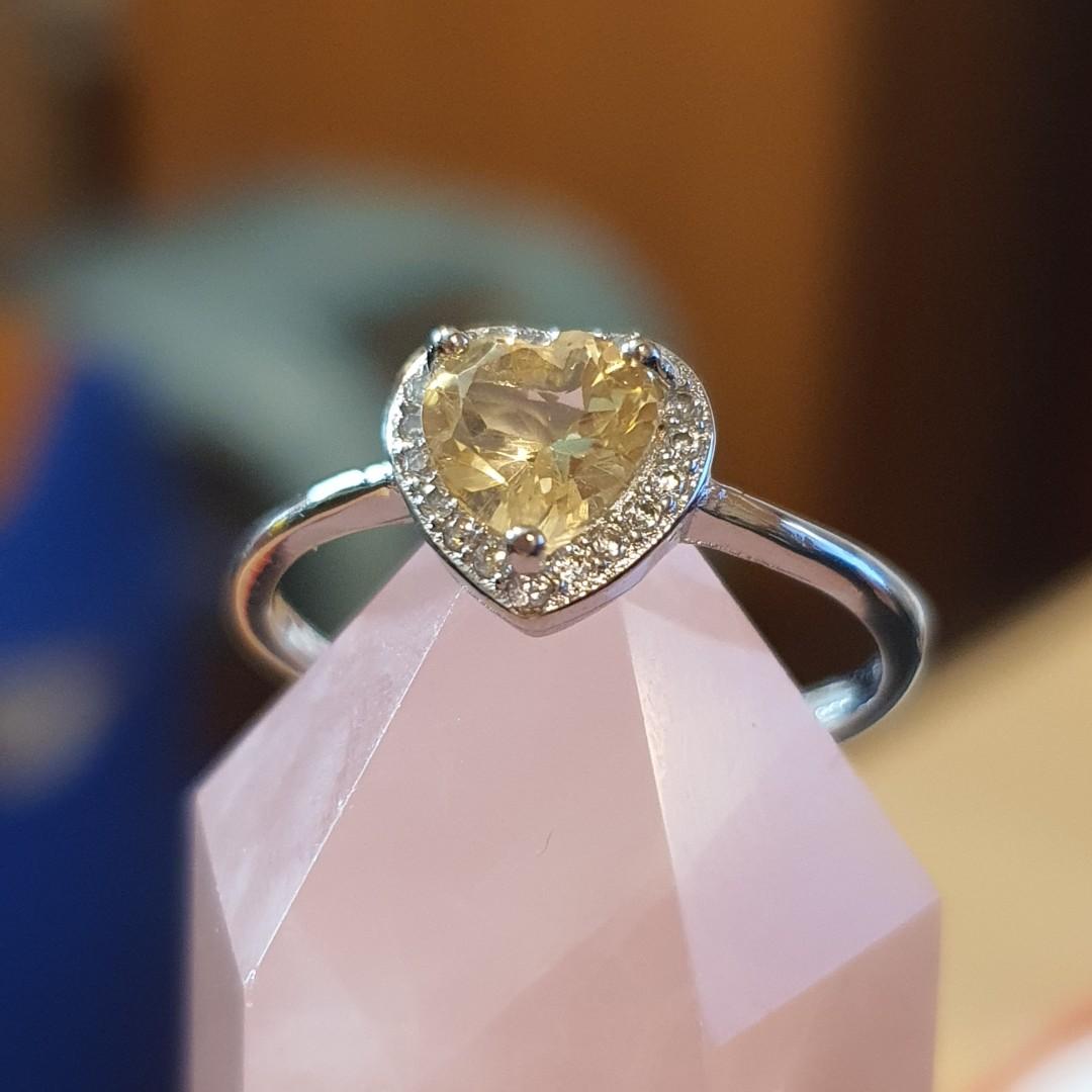 Heart shaped shop citrine ring