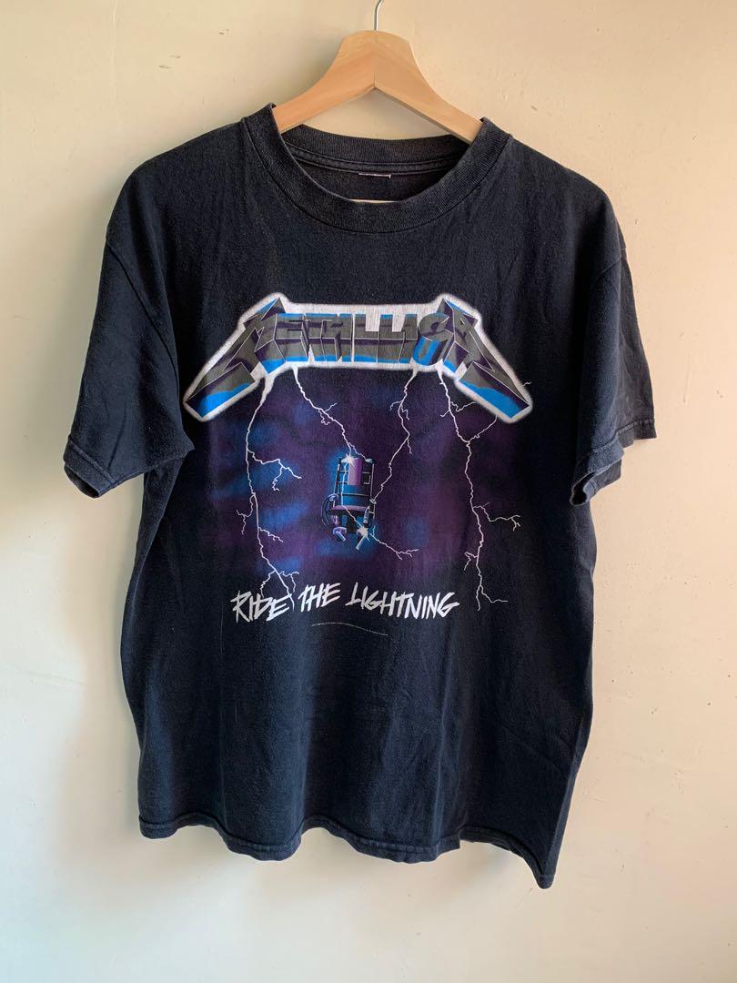 Faded Metallica Ride the Lightning t-shirt L tag missing, Men's Fashion,  Tops & Sets, Tshirts & Polo Shirts on Carousell