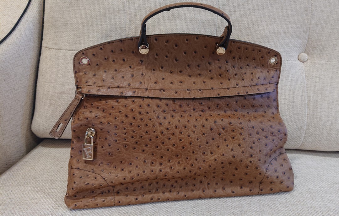 Furla ostrich leather bag store