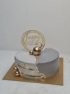grey and gold cake