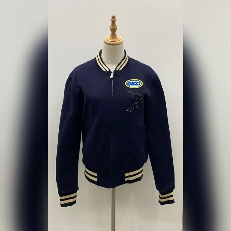 GUCCI 529012 MEN S NAVY SHARK ZIP BOMBER JACKET 217018242 Men s