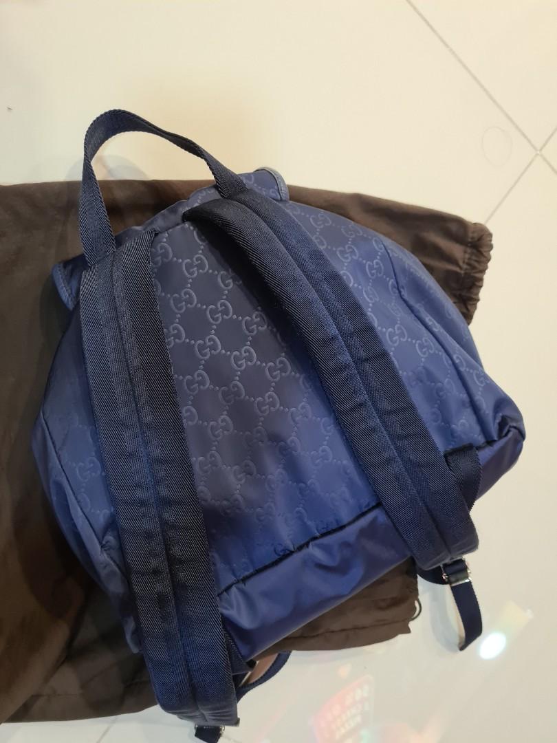 Gucci Nylon Backpack Navy, Women's Fashion, Bags & Wallets, Backpacks on Carousell