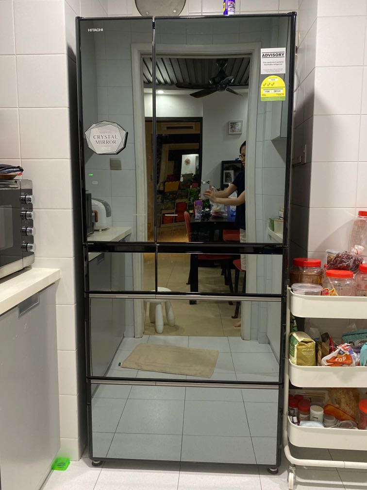 Hitachi 6door fridge RX670GS with auto door and crystal mirror, TV