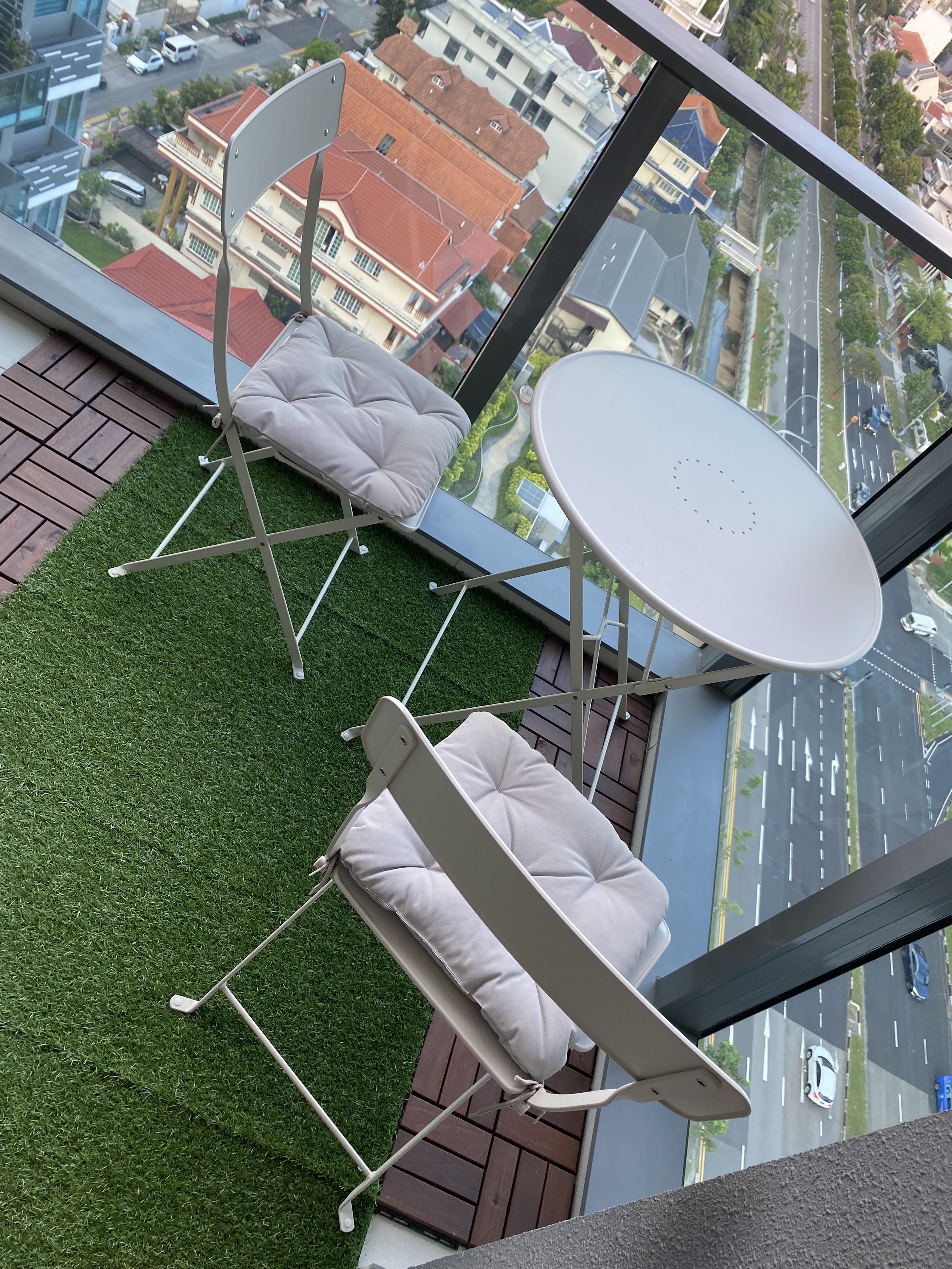 Ikea steel outdoor table set, Furniture & Home Living, Outdoor