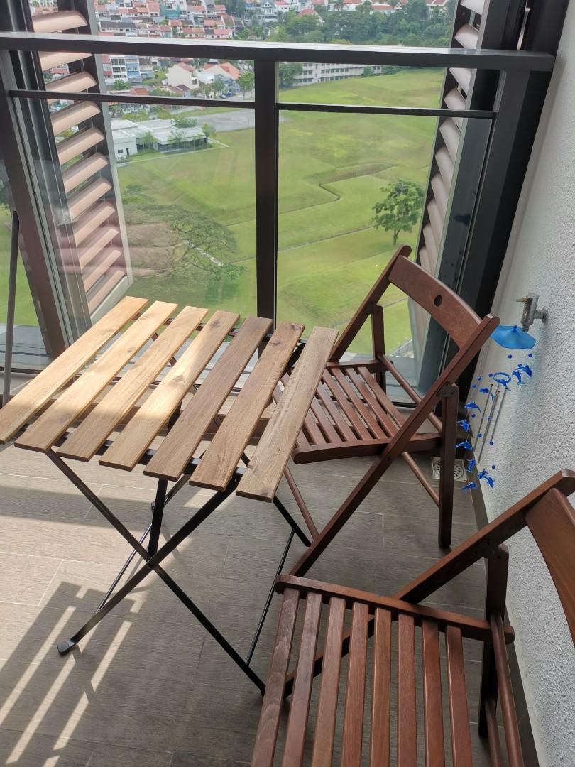 IKEA Tarno balcony folding table stool outdoor solid wood picnic
