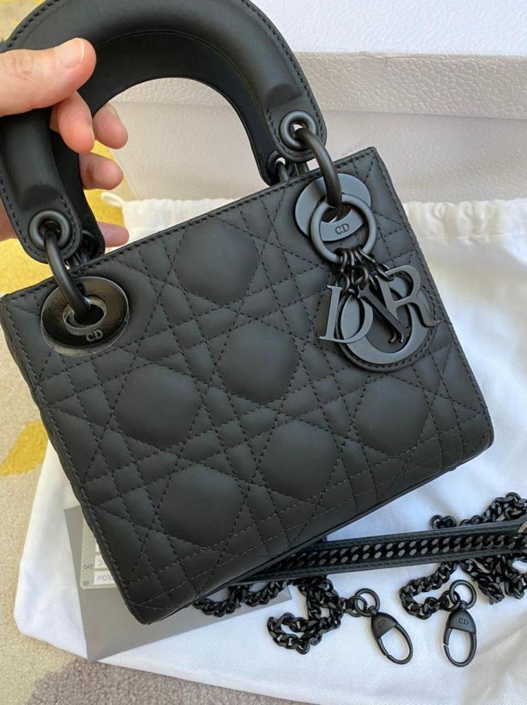 Lady dior all black matte clearance
