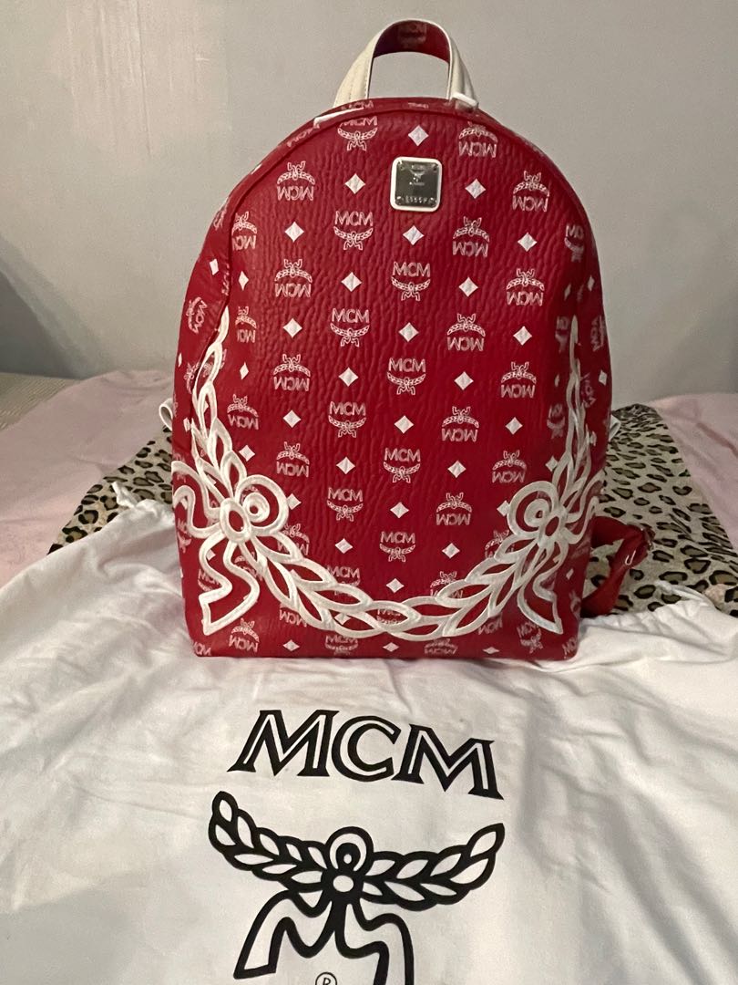 Mcm bag red backpack shop