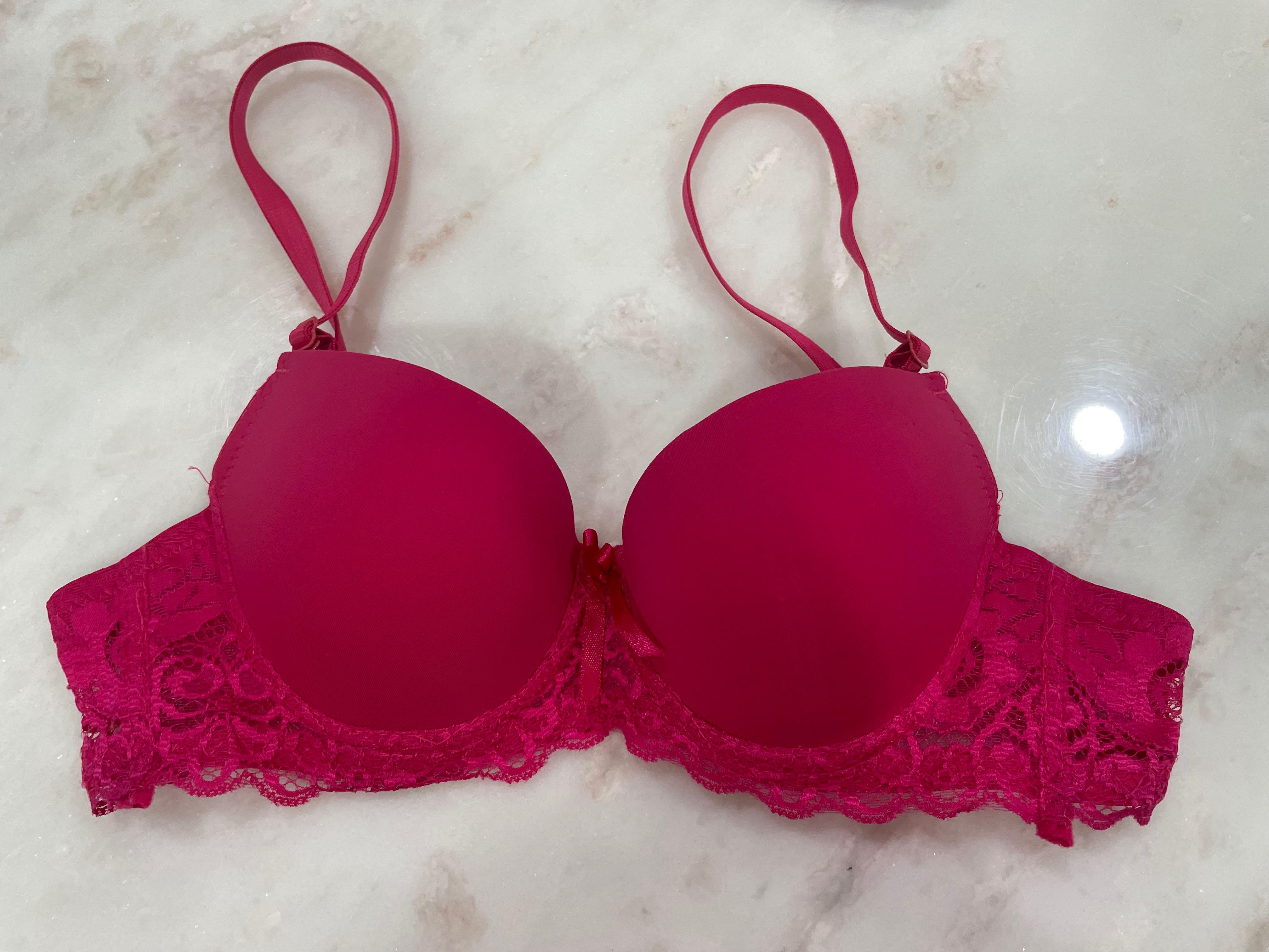 NEW Push Up Red Pink Sexy 34B Bra wired, Women's Fashion, New Undergarments  & Loungewear on Carousell