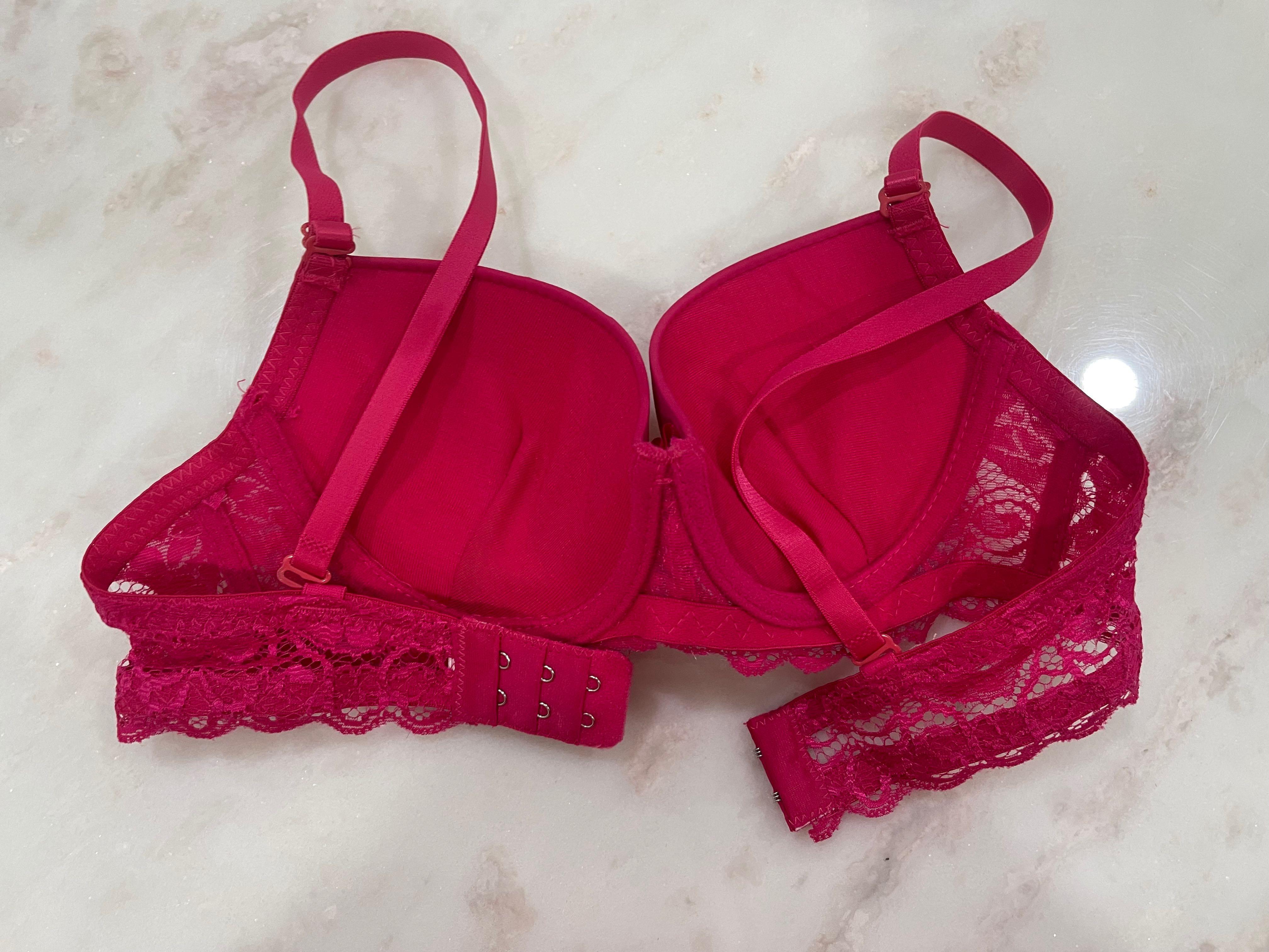 NEW Push Up Red Pink Sexy 34B Bra wired, Women's Fashion, New