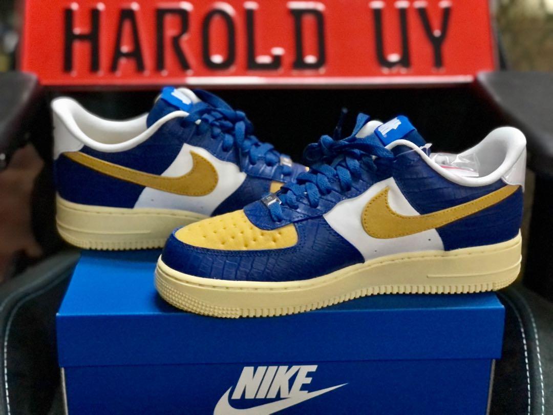 Nike Air Force 1 Low SP Undefeated 5 on It Blue Yellow Croc