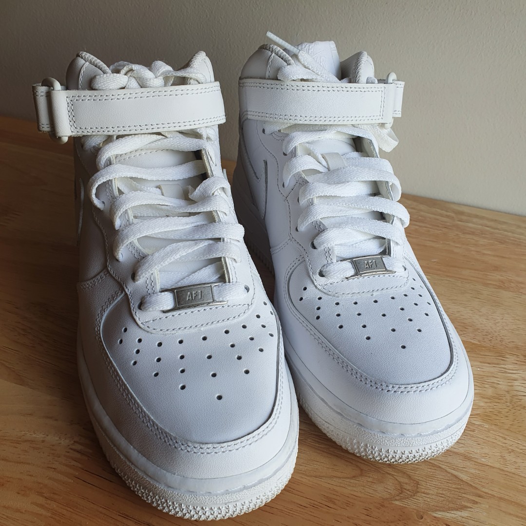Nike Air Force 1 Mid Triple White Women s Fashion Footwear