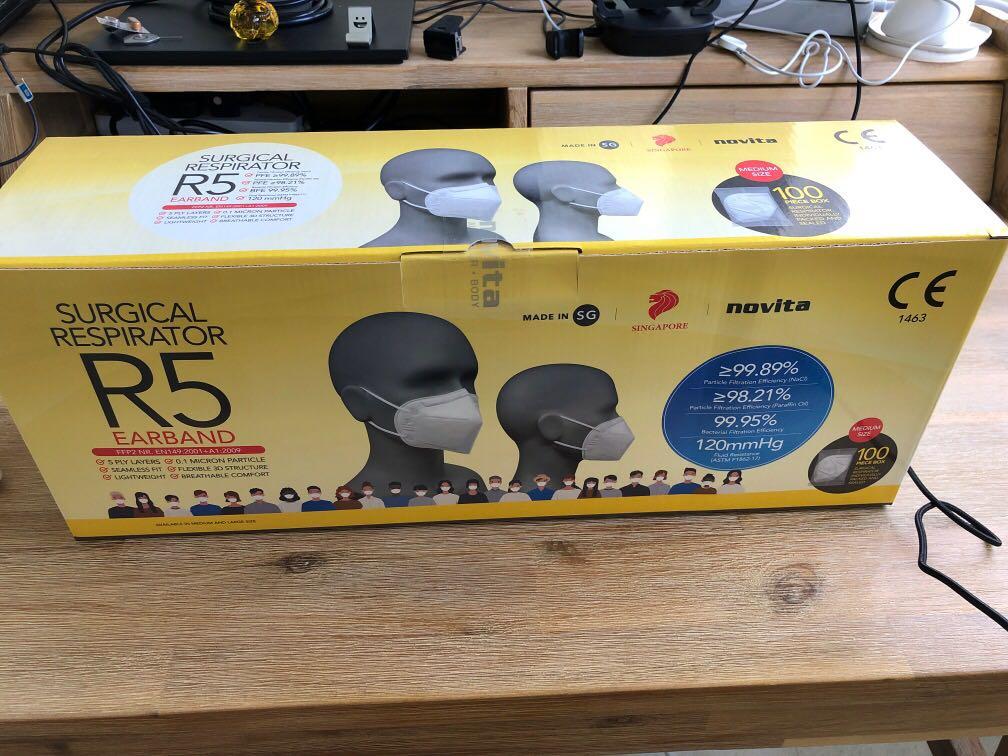 Novita Surgical Respirator masks 100 pcs, Health & Nutrition, Face