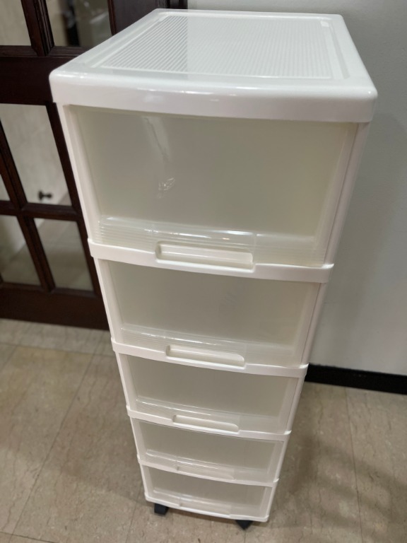 Plastic Storage / Drawer With Wheels / Organizer (5 Tier