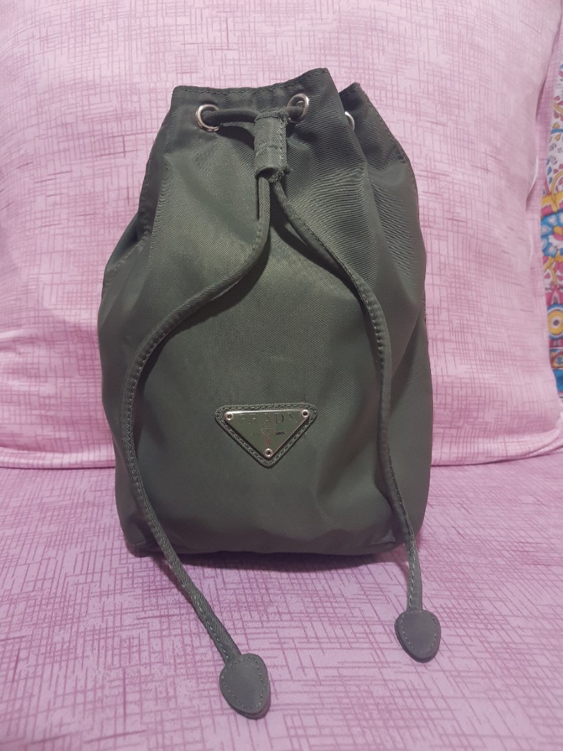 prada nylon bucket pouch