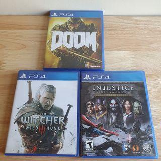 Ps4 games bundle: Witcher, Doom, Injustice